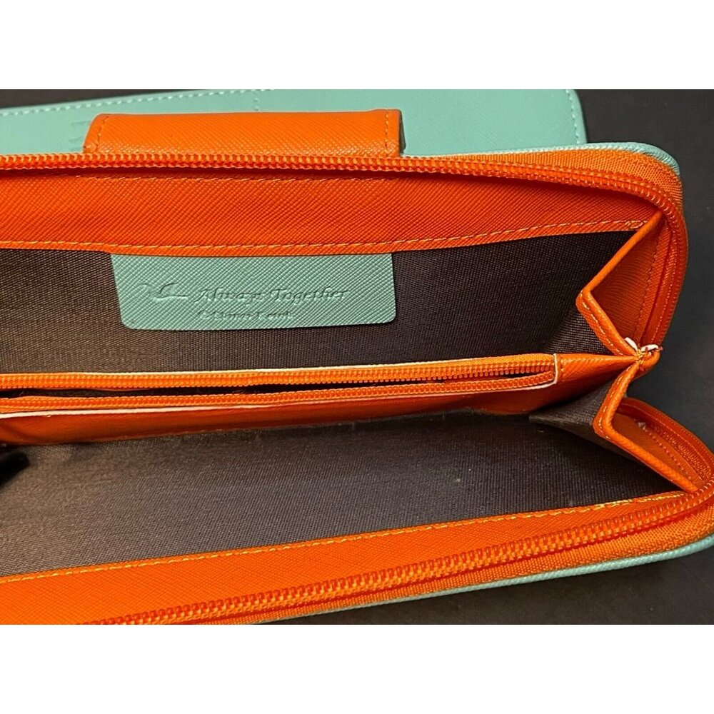 Shinzi Katoh clutch purse wallet canvas zipper blue - Picture 4 of 9